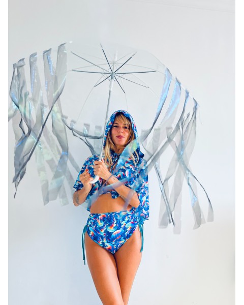 Prenda Única EDICIÓN ESPECIAL PASARELA Seda Corta Capucha Guardianas del Océano